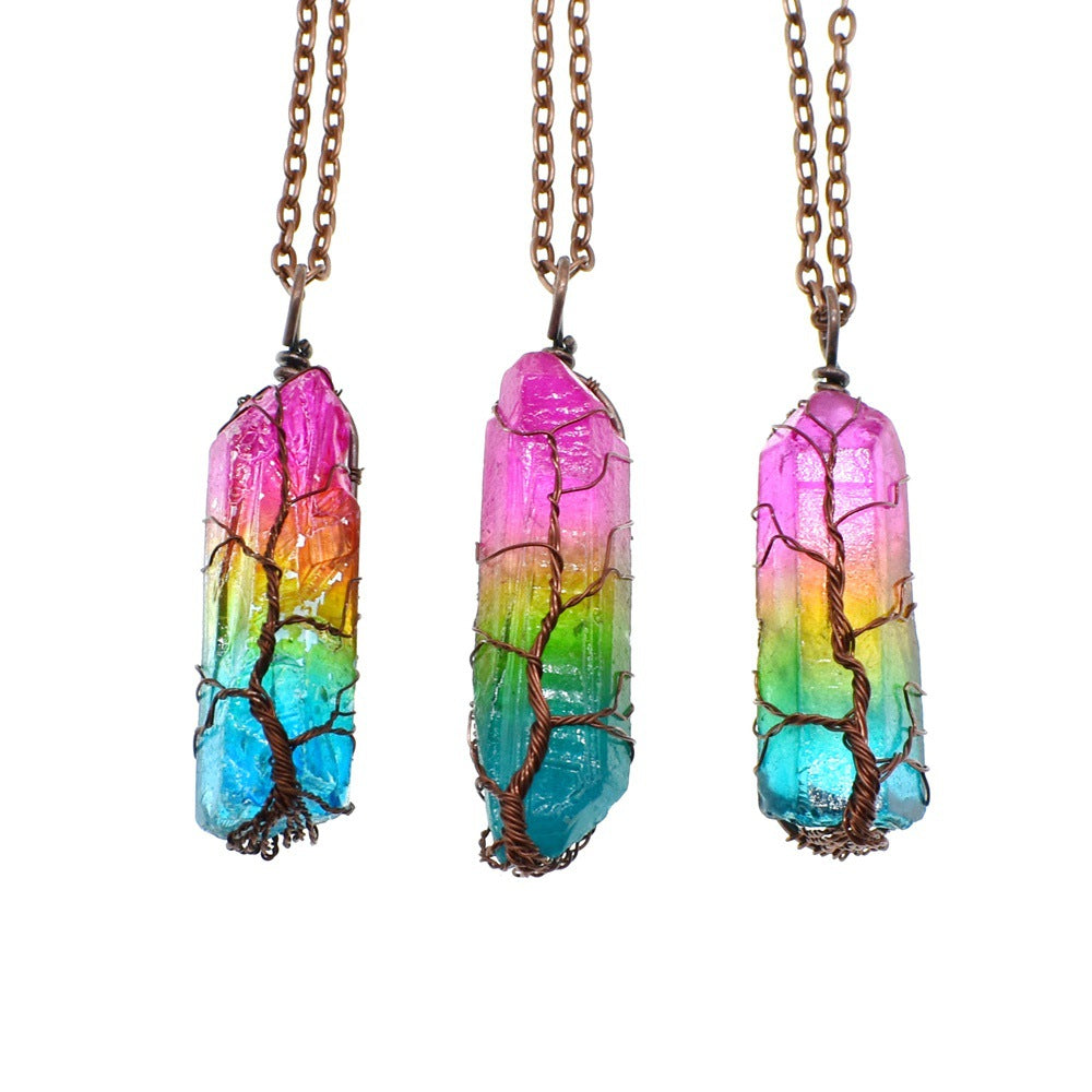 Tree of Life crystal pendant necklace