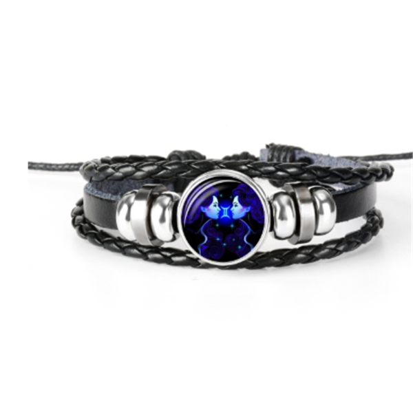Glow in the dark zodiac sign braided bracelet