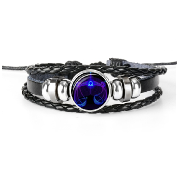 Glow in the dark zodiac sign braided bracelet