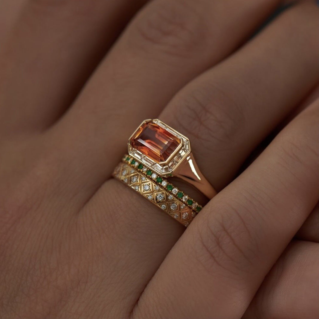Golden Vintage Three-Piece Ring Set