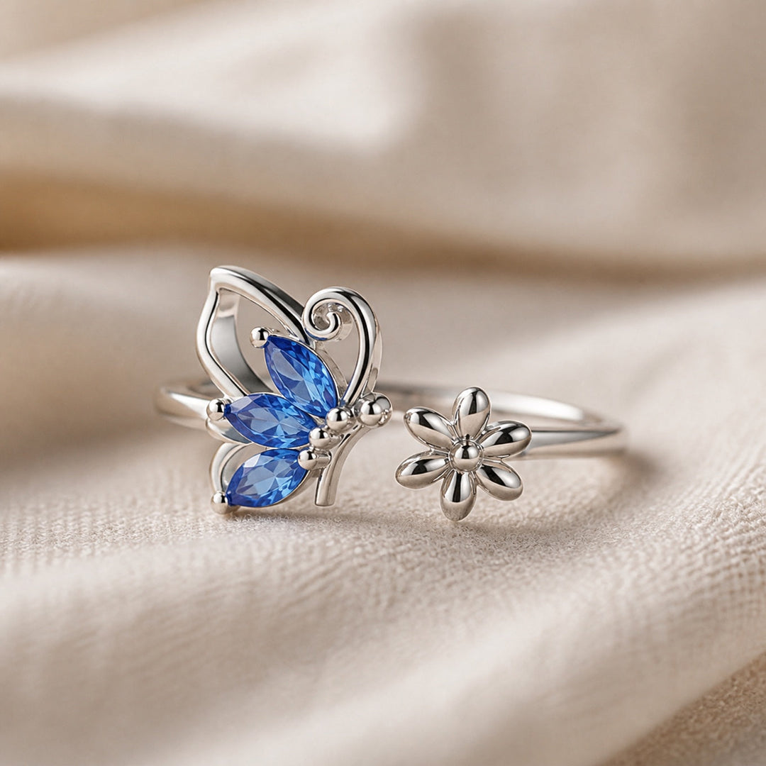 Sapphire Butterfly Ring