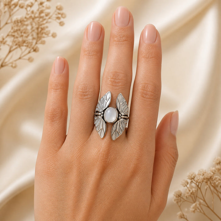 Moonstone Butterfly Statement Ring