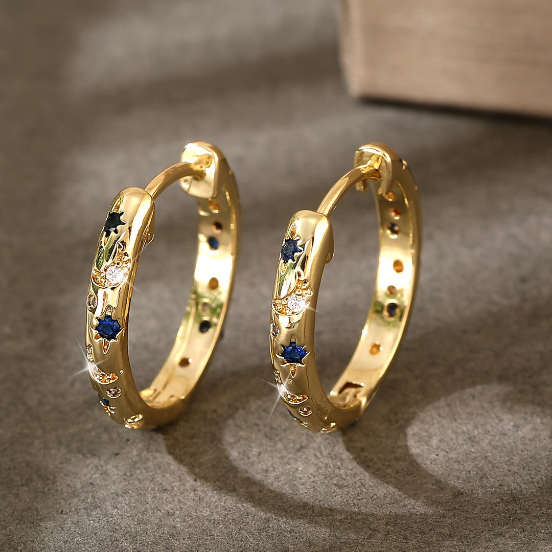 Luxurious Inlaid colorful Zirconia Earrings