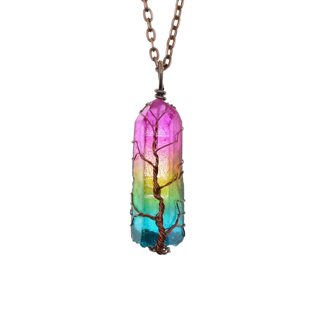 Tree of Life crystal pendant necklace