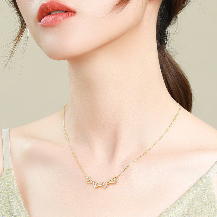 Magnetic Folding Heart Four Leaf Clover Necklace, 2 Ways to Wear