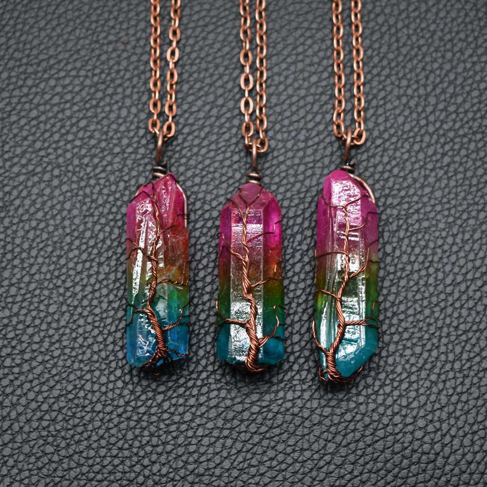 Tree of Life crystal pendant necklace