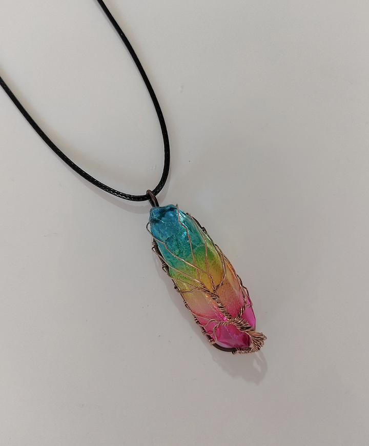 Tree of Life crystal pendant necklace
