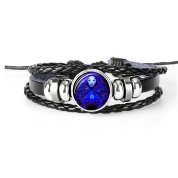 Glow in the dark zodiac sign braided bracelet