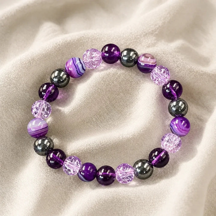 Amethyst Agate Charm Bracelet