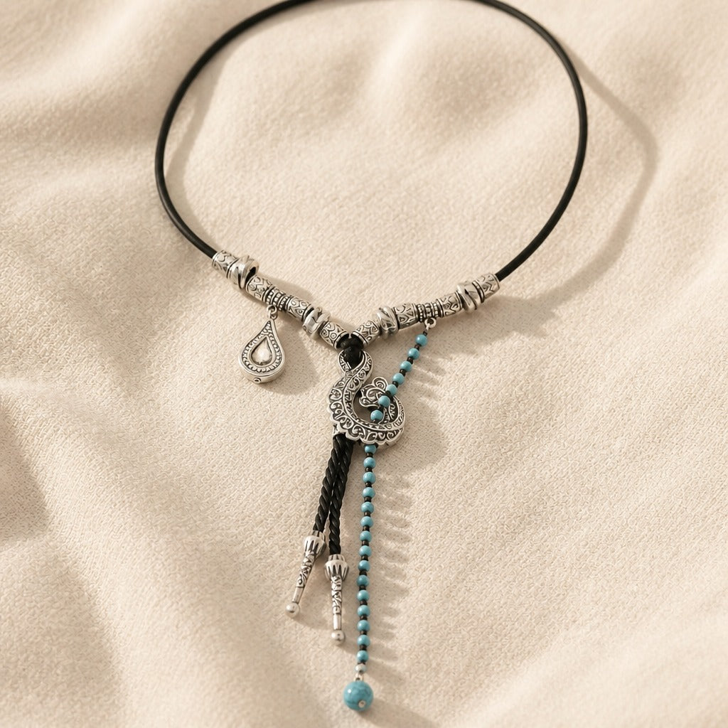 Bohemian Turquoise Bead Necklace