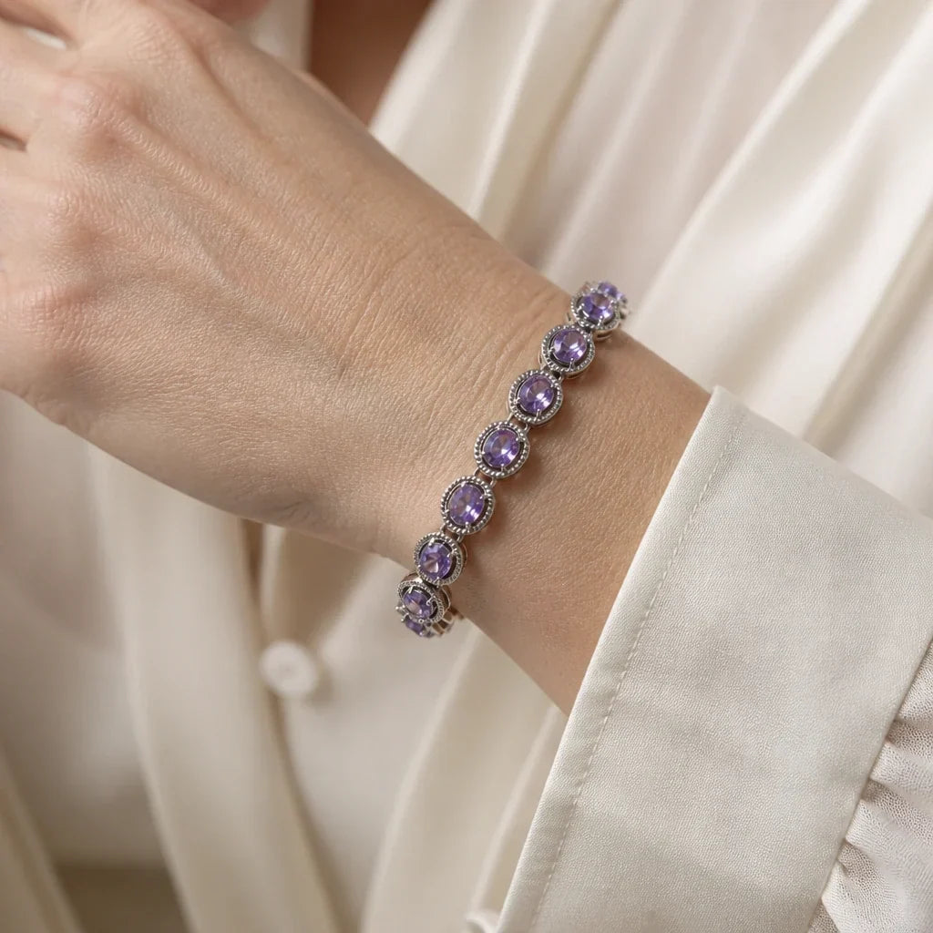 Cubic Zirconia Link Bracelet