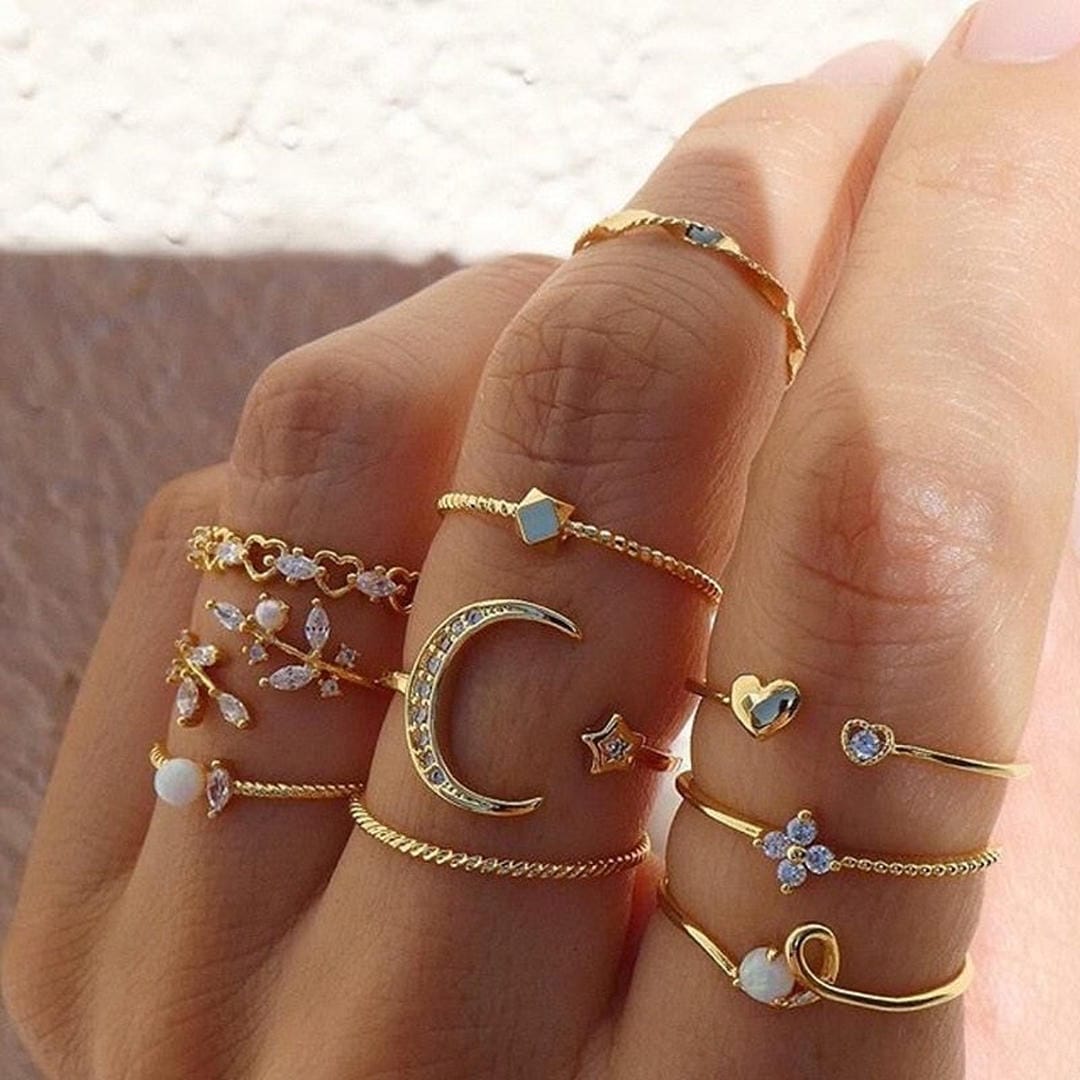 Pack of 10 Bohemian Rings