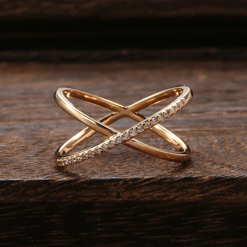 Prestigious Crossover Zirconia Shine Ring