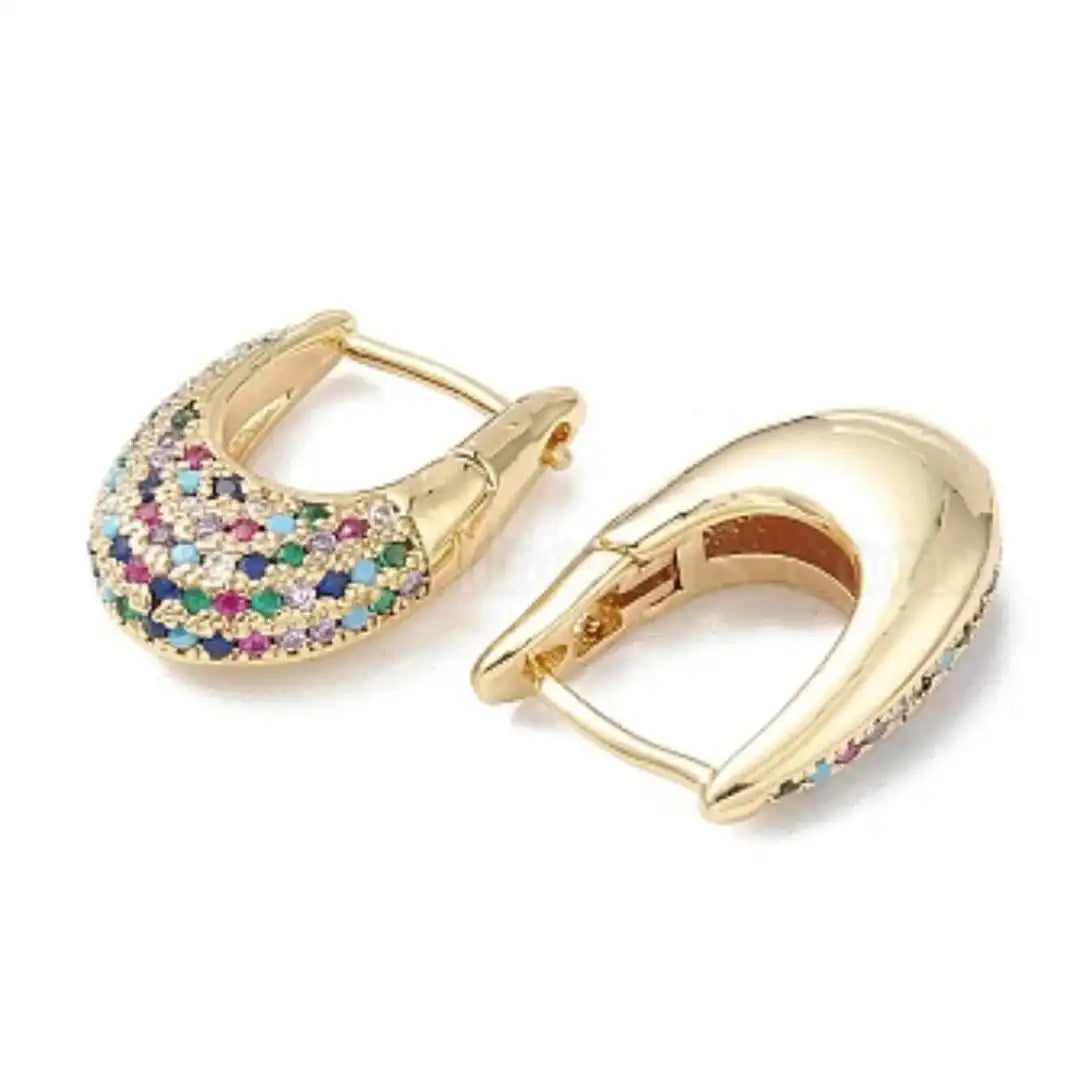Chic colorful Crystal Inlay Earrings