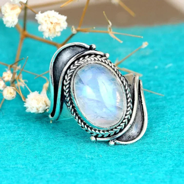 Elizabeth Moonstone Statement Ring