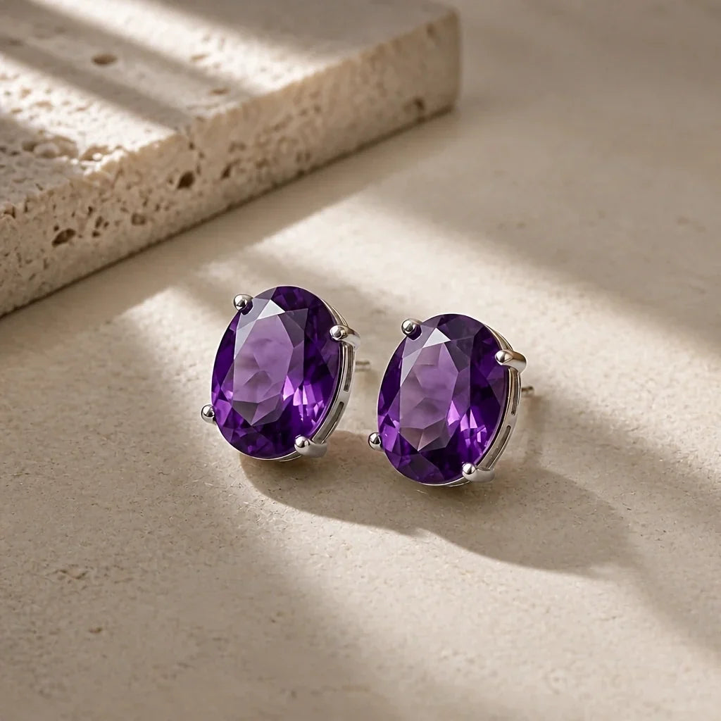Round Edge Stud Earrings