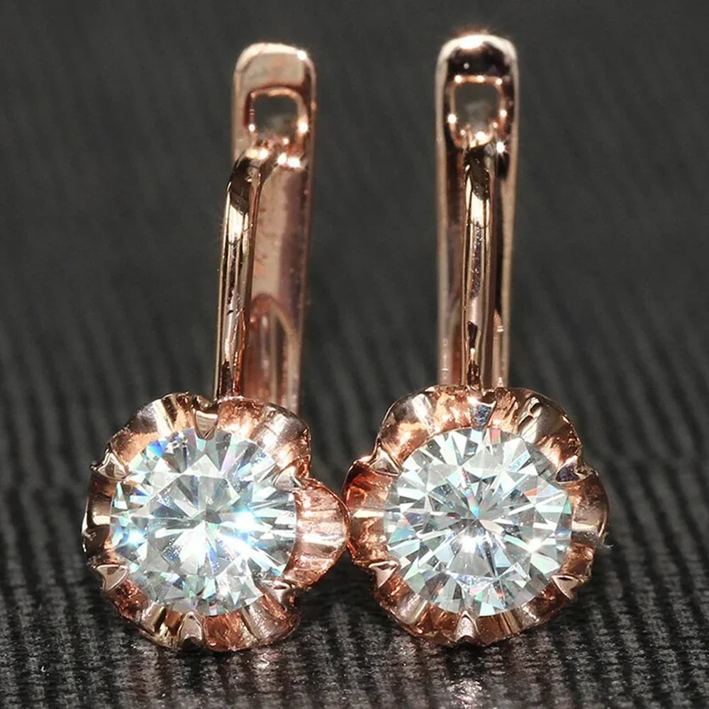 Elite Rose Gold Flower Earrings