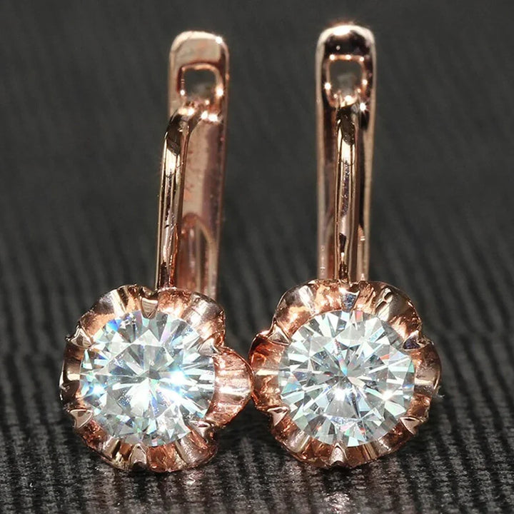 Elite Rose Gold Flower Earrings