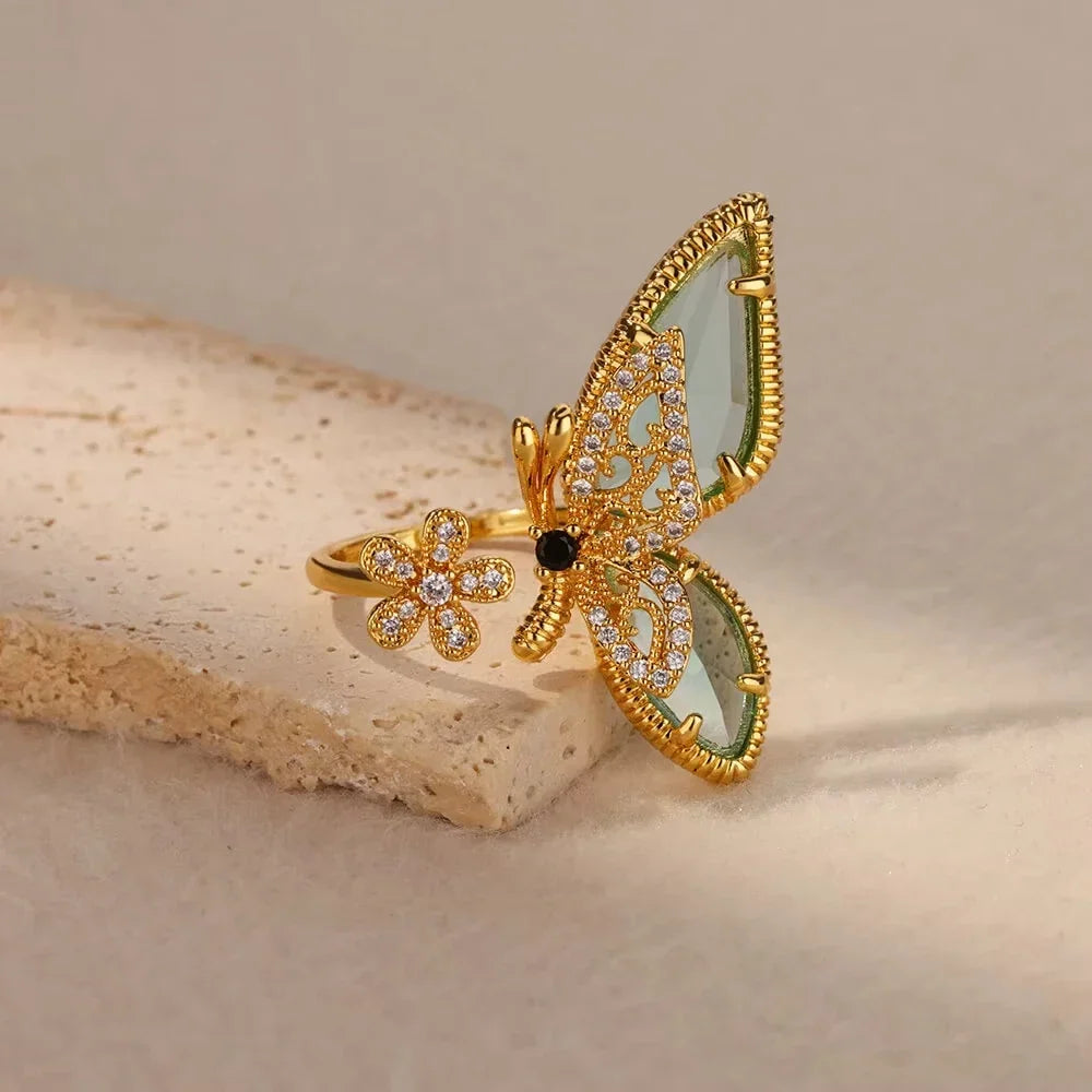 Butterfly Aura Gold Ring