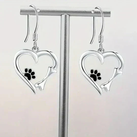 Paw Accent Drop Earrings