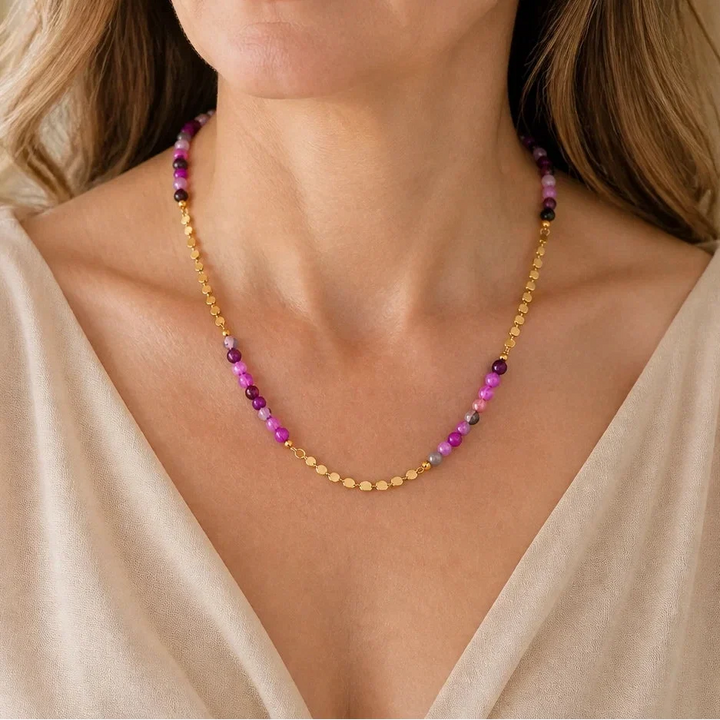 Timeless Amethyst Bead Necklace