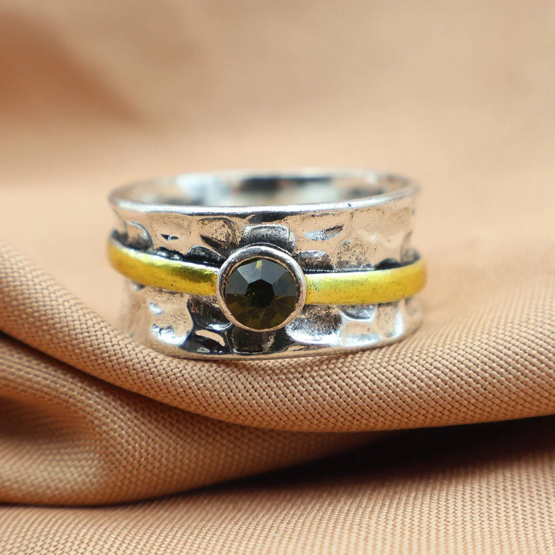 Retro Open Golden Bead Ring
