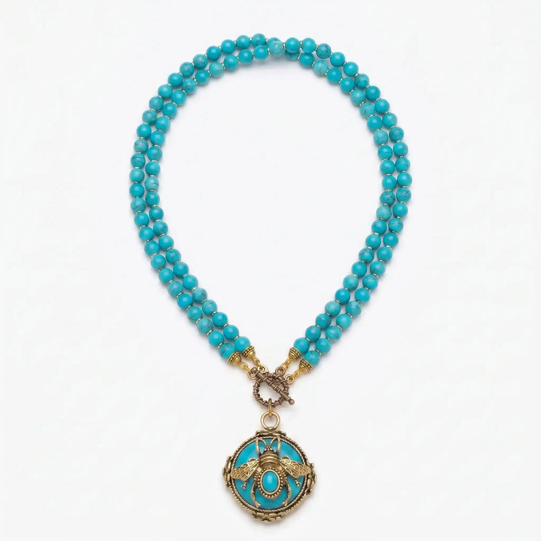 BeeQueen Vintage Natural Agate Necklace