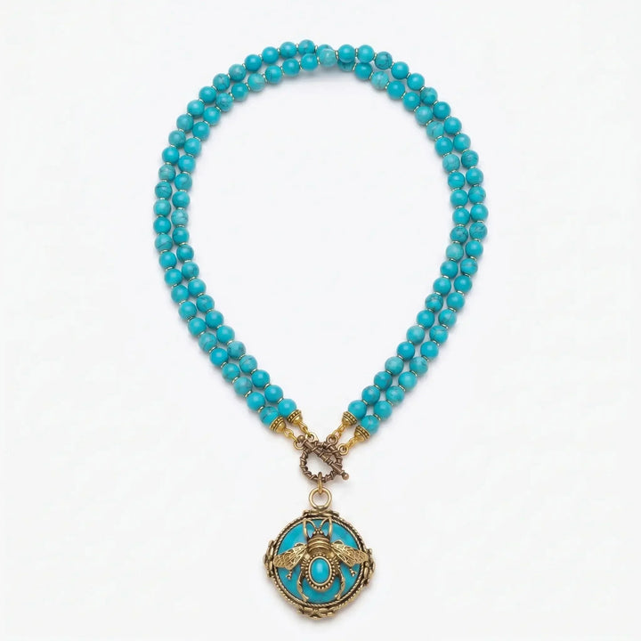 BeeQueen Vintage Natural Agate Necklace