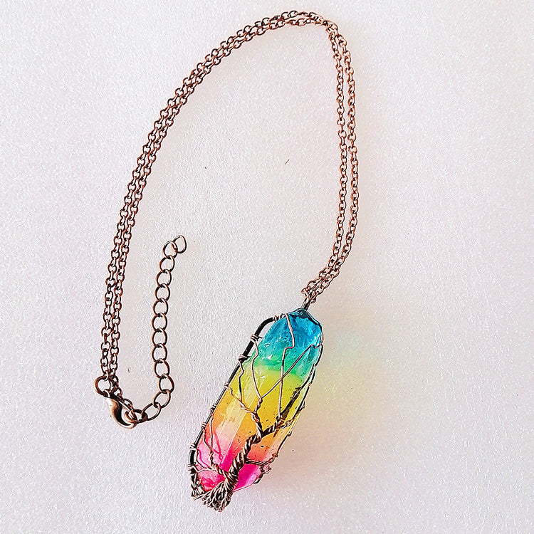 Tree of Life crystal pendant necklace