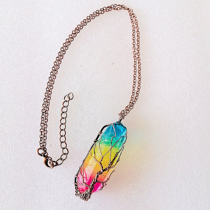 Tree of Life crystal pendant necklace