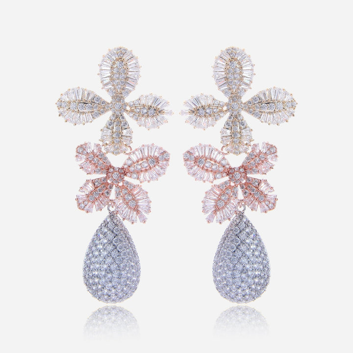 Crystal Blossom Drop Earrings