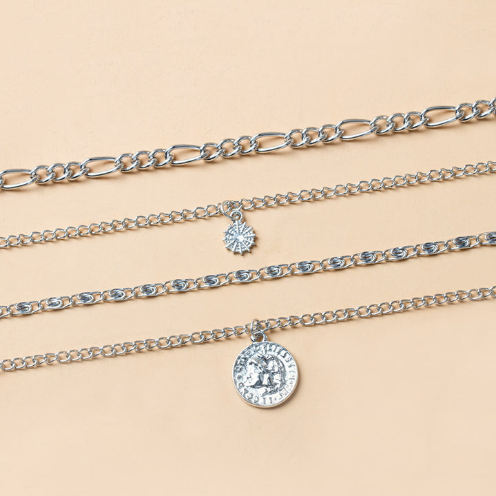 Gold layered coin charm necklace