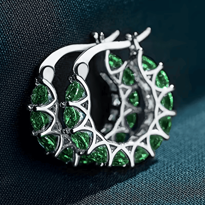 Regal Hoop Emerald Earrings