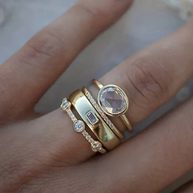 Zirconia Gold Statement Set
