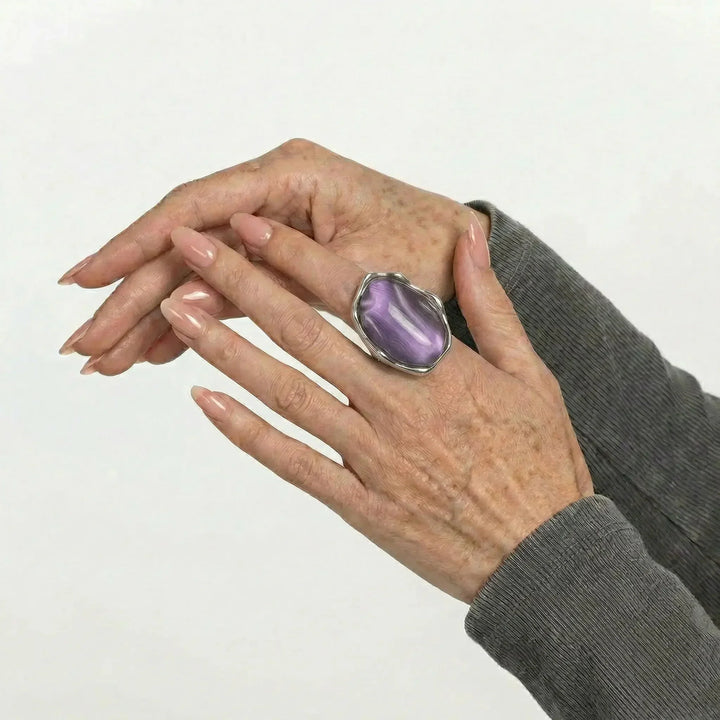 LoveEcho Natural Stone Crystal Ring