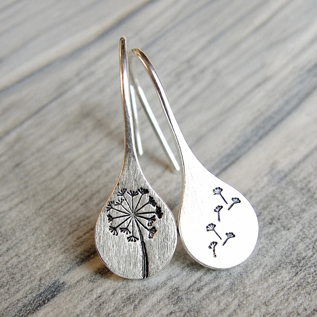 Sterling Dandelion Bloom Earrings
