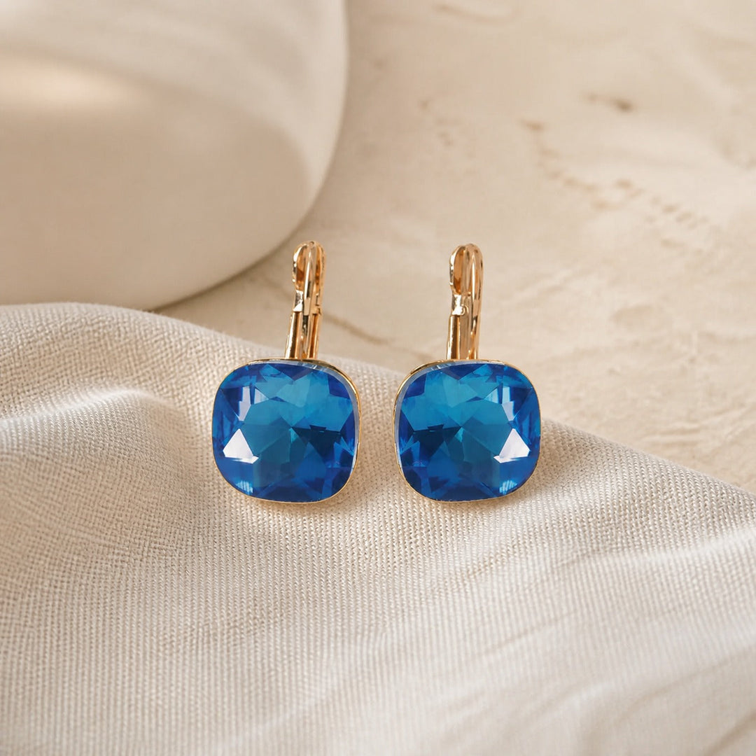 Sapphire Crystal Dangle Earrings